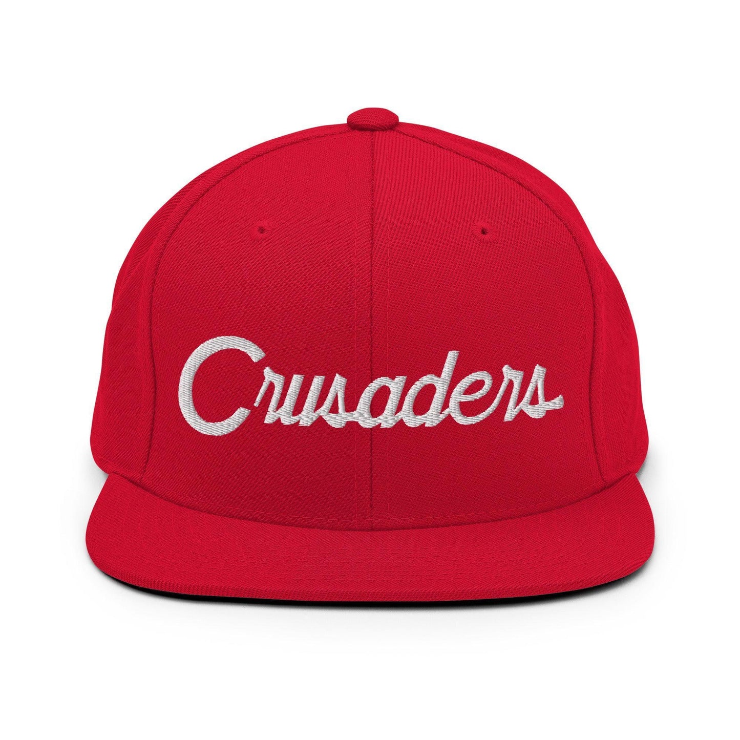 Crusaders School Mascot Script Snapback Hat Red