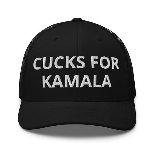 Cucks for Kamala Retro Trucker Hat Black