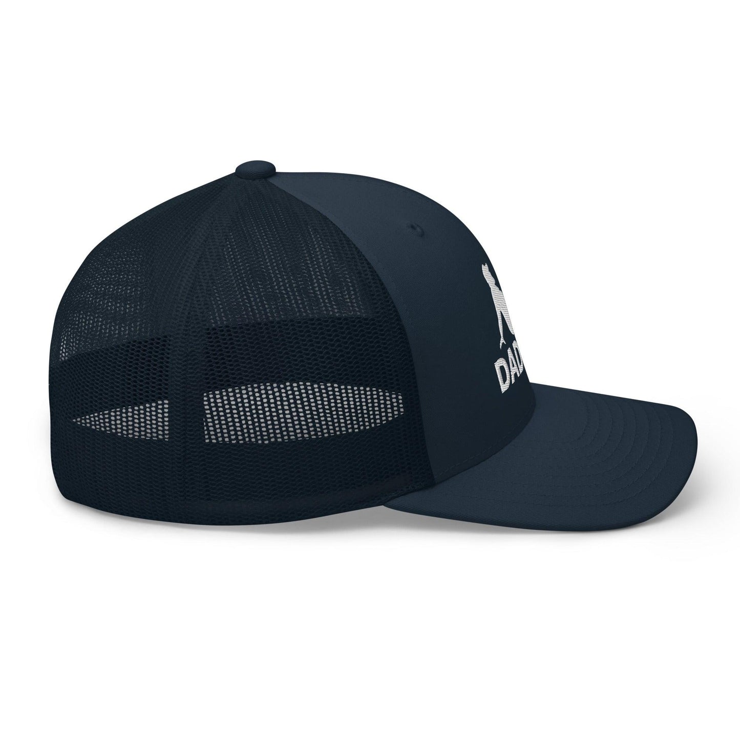 Dad Bod Mud Flap Silhouette Embroidered Mesh Trucker Hat Navy