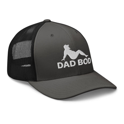 Dad Bod Mud Flap Silhouette Embroidered Mesh Trucker Hat Charcoal Black