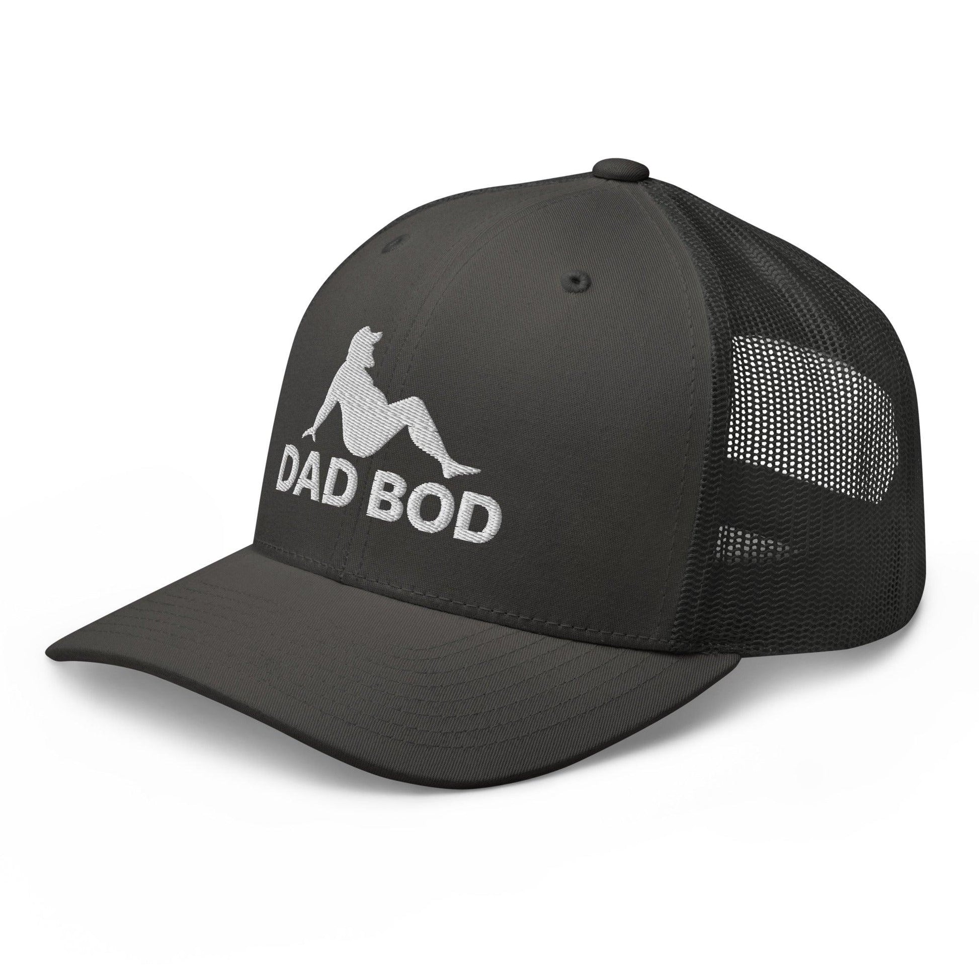 Dad Bod Mud Flap Silhouette Embroidered Mesh Trucker Hat Charcoal