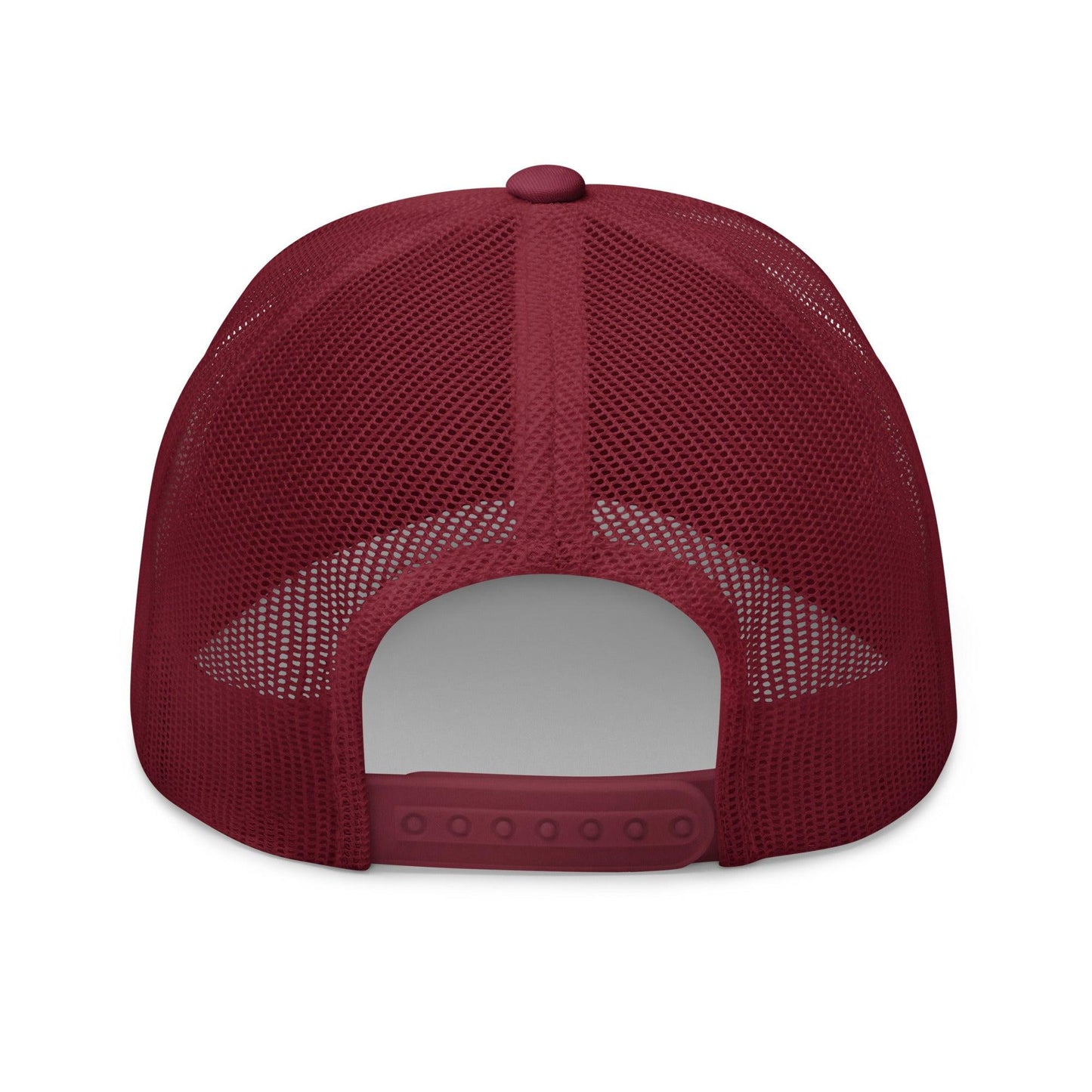 Dad Bod Mud Flap Silhouette Embroidered Mesh Trucker Hat Cranberry