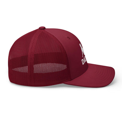 Dad Bod Mud Flap Silhouette Embroidered Mesh Trucker Hat Cranberry