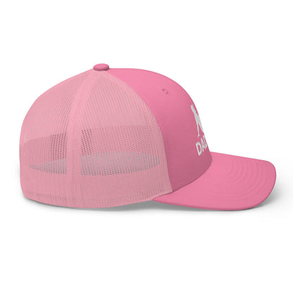 Dad Bod Mud Flap Silhouette Embroidered Mesh Trucker Hat Pink