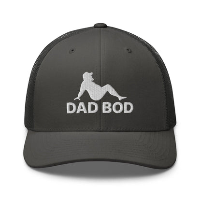 Dad Bod Mud Flap Silhouette Embroidered Mesh Trucker Hat Charcoal