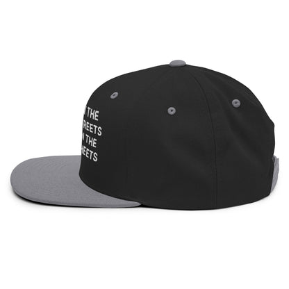 Dad In The Streets Daddy In The Sheets Snapback Hat Black Silver