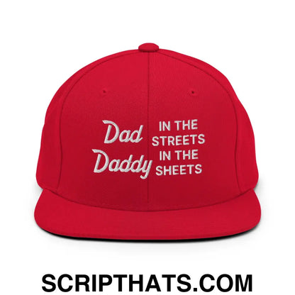 Dad In The Streets Daddy In The Sheets Snapback Hat Red