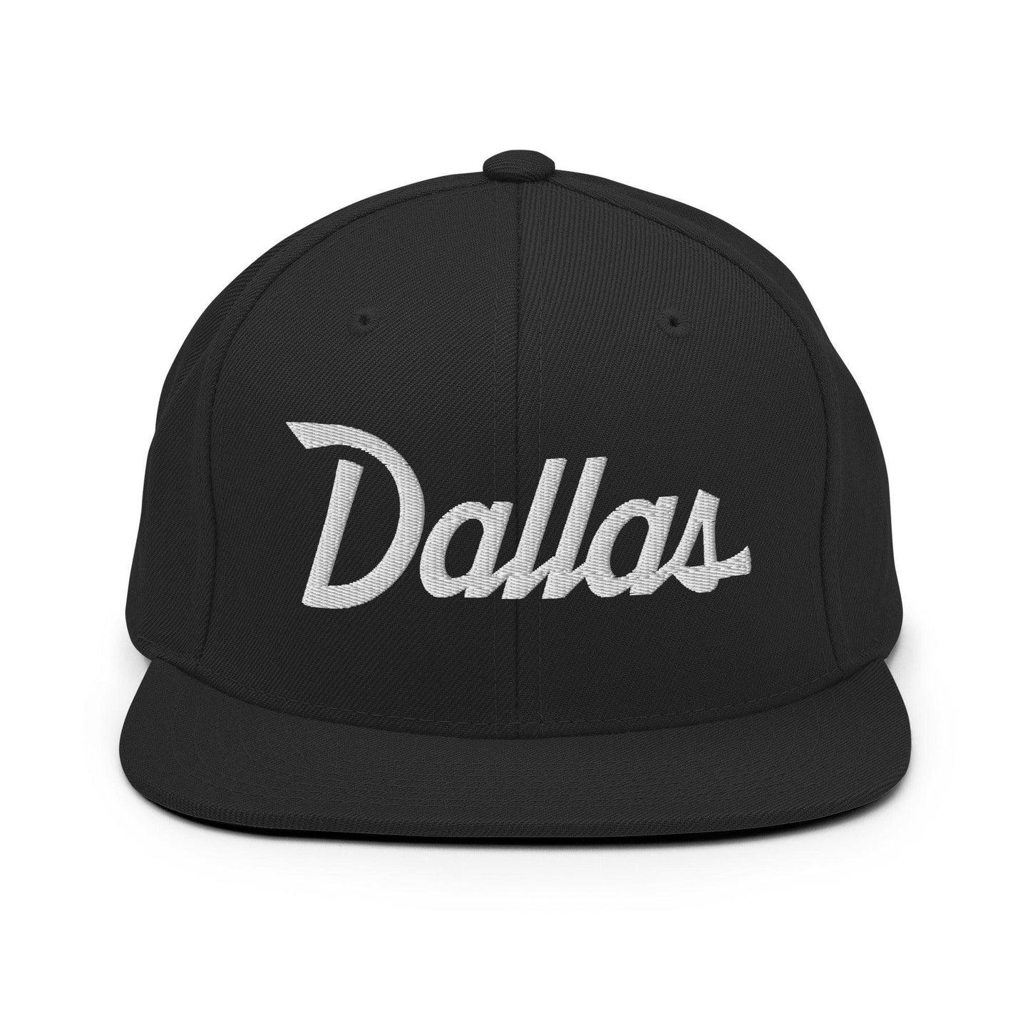 Dallas Script Snapback Hat Black