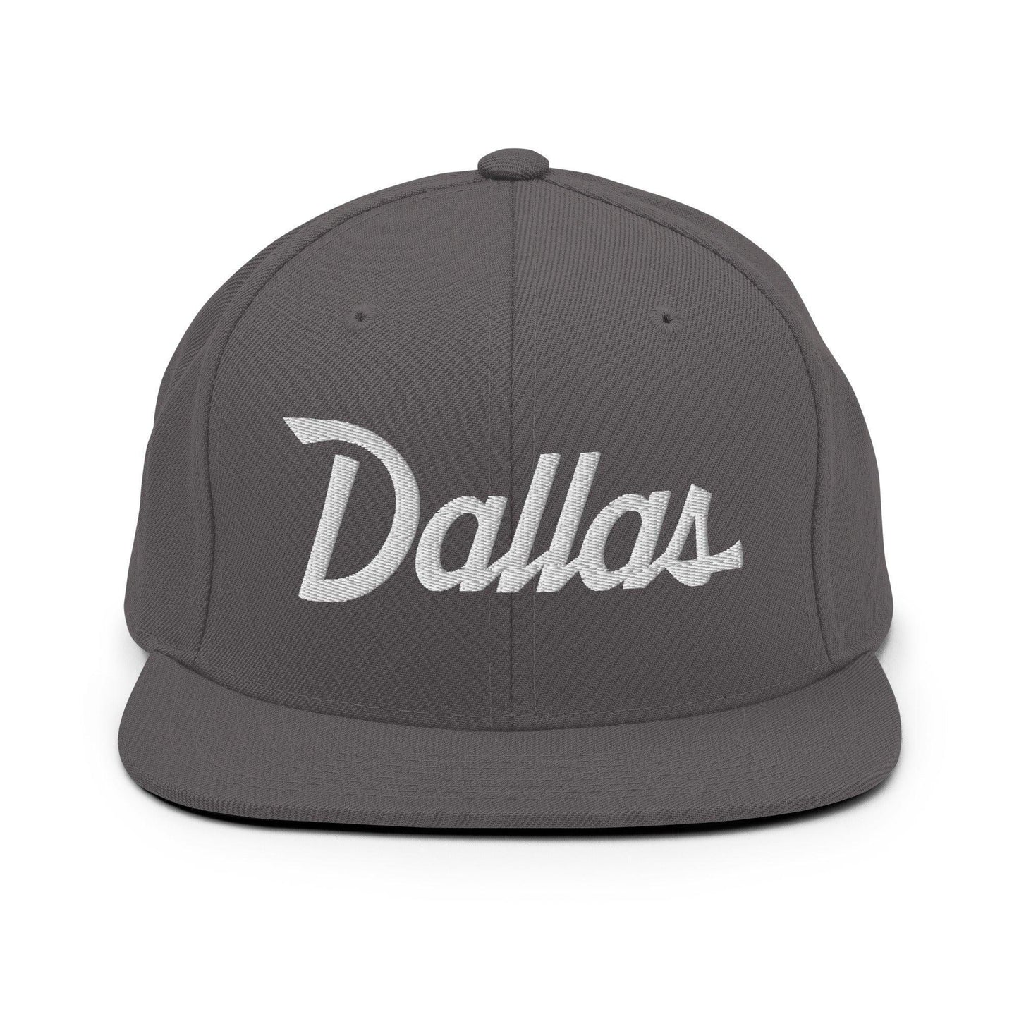 Dallas Script Snapback Hat Dark Grey