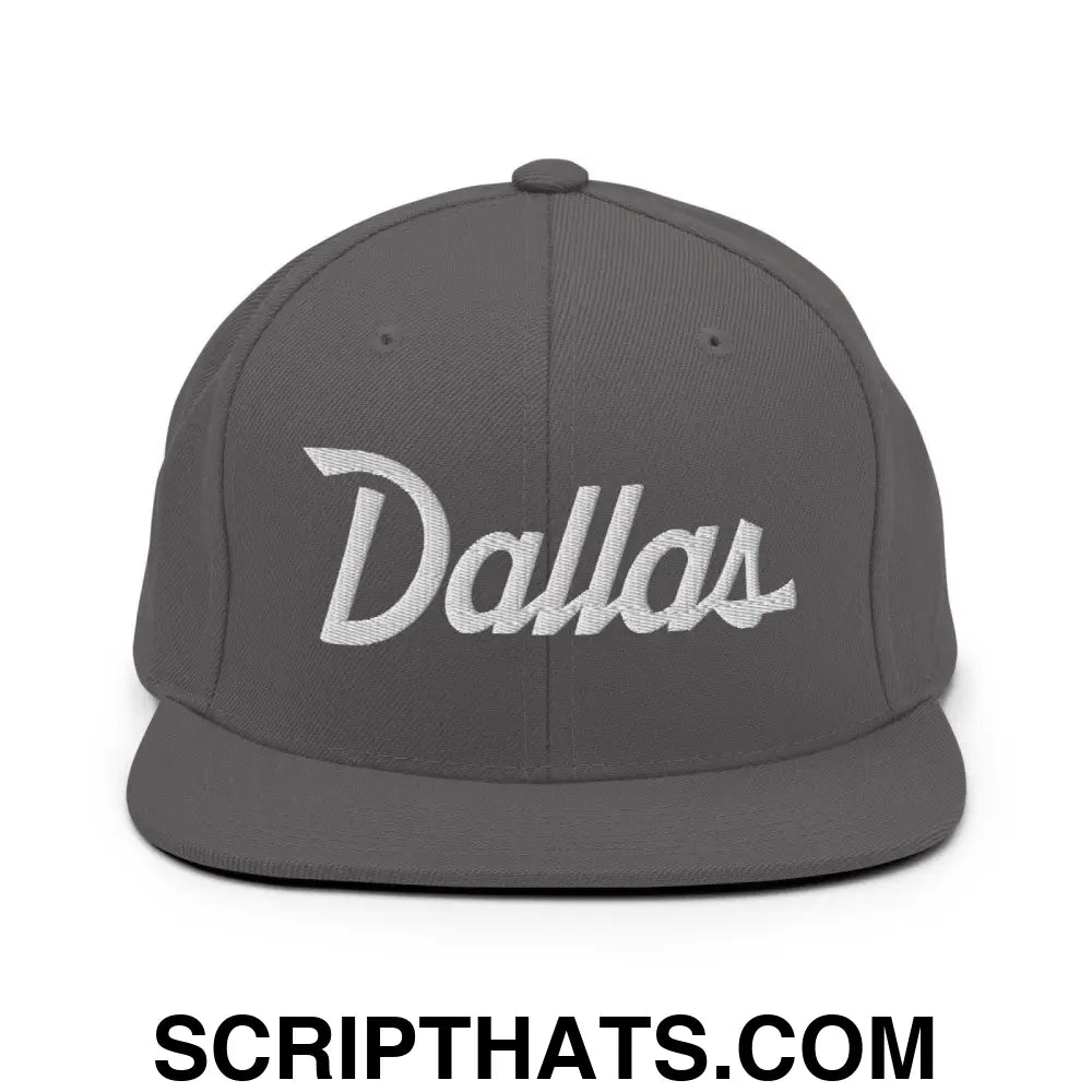 Dallas Script Snapback Hat Dark Grey