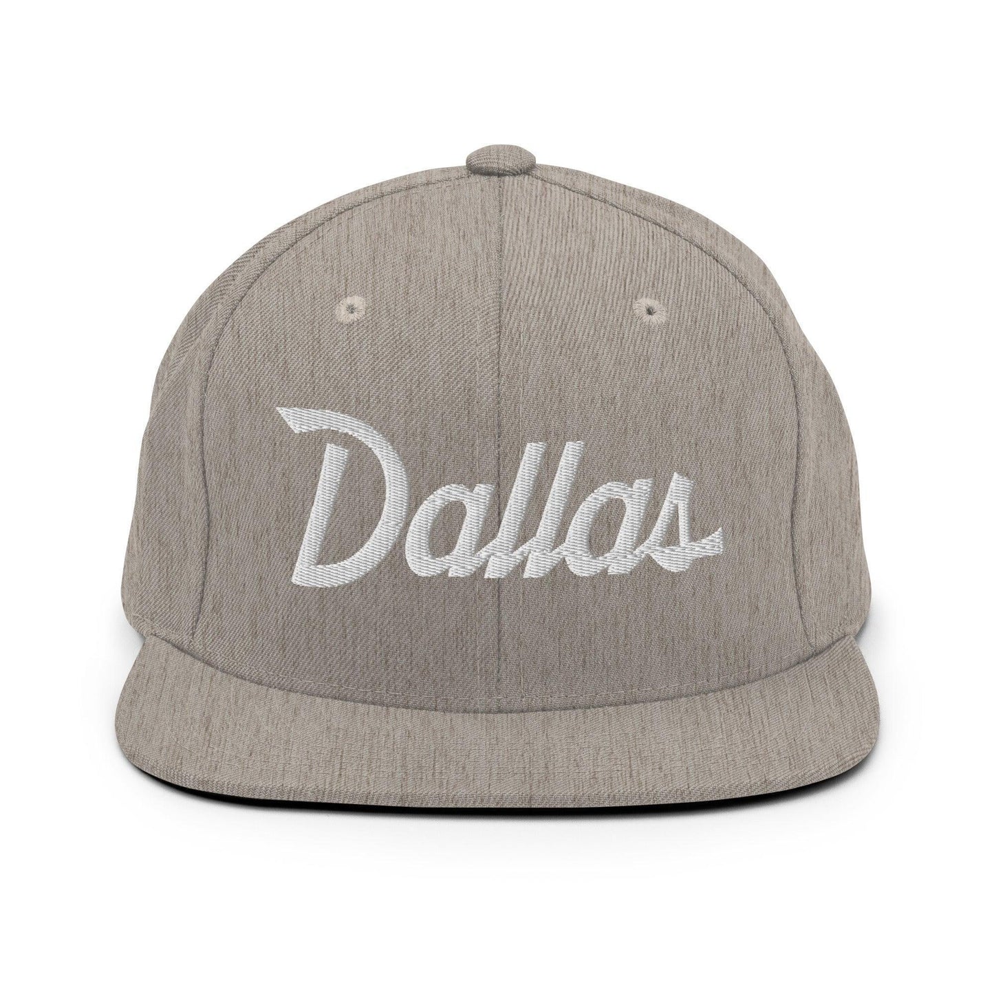 Dallas Script Snapback Hat Heather Grey