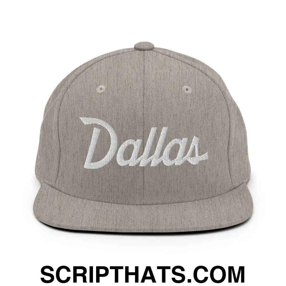 Dallas Script Snapback Hat Heather Grey