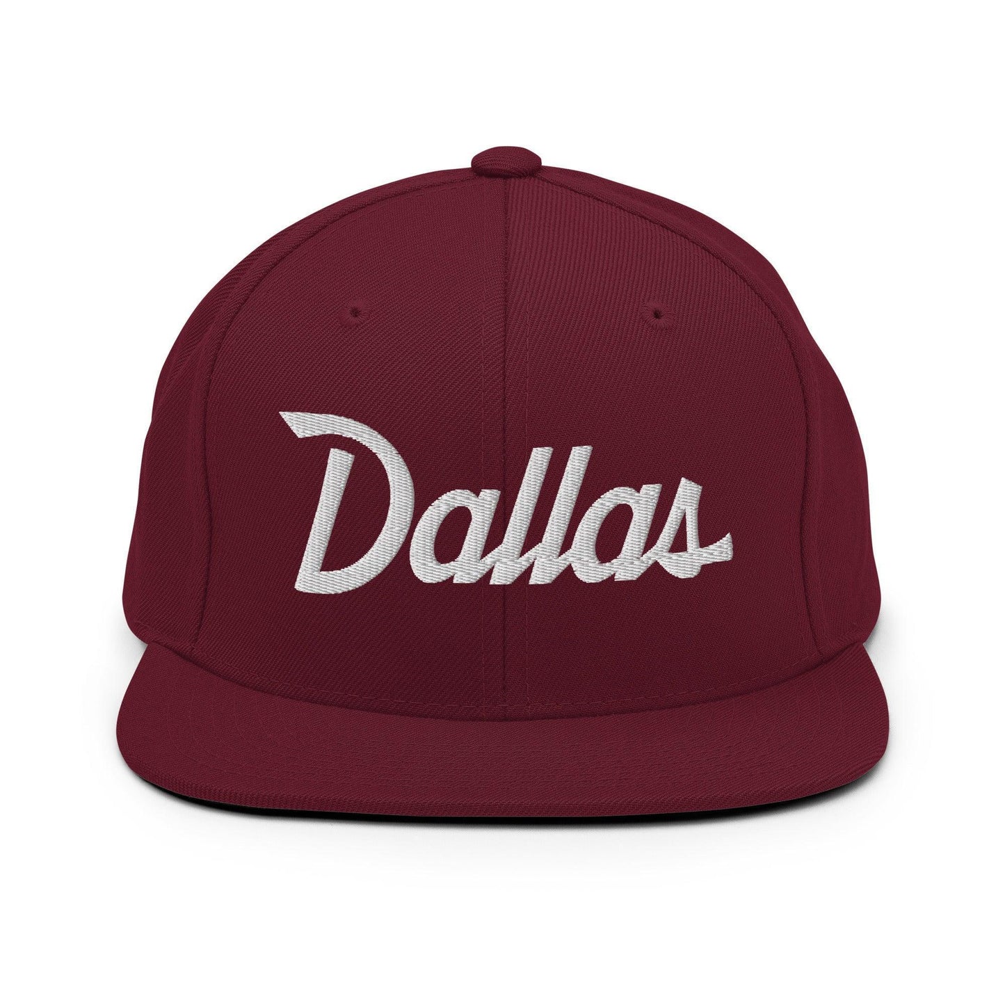 Dallas Script Snapback Hat Maroon