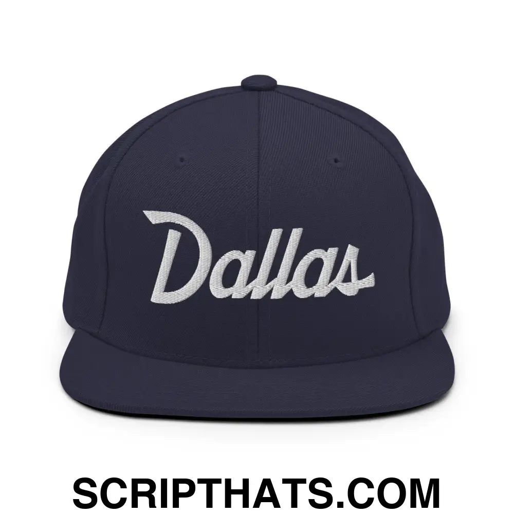 Dallas Script Snapback Hat Navy