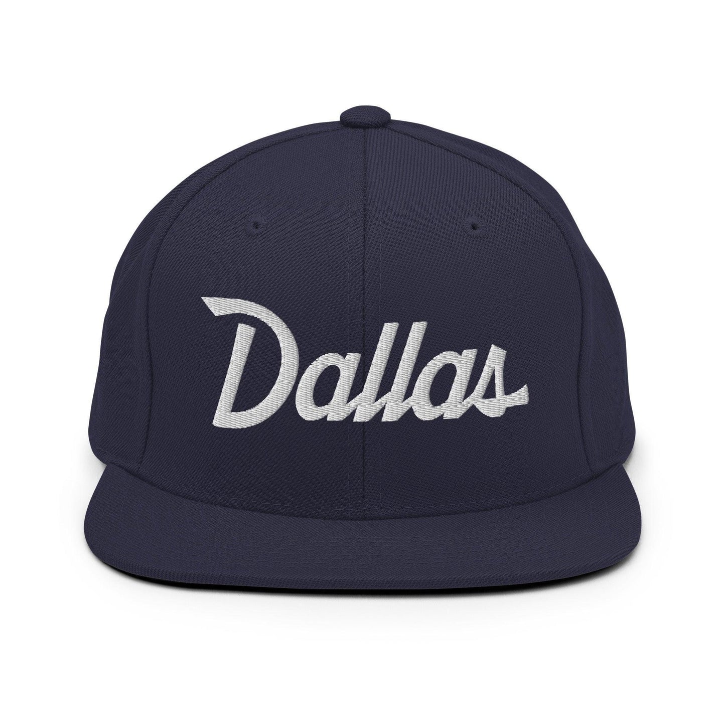 Dallas Script Snapback Hat Navy