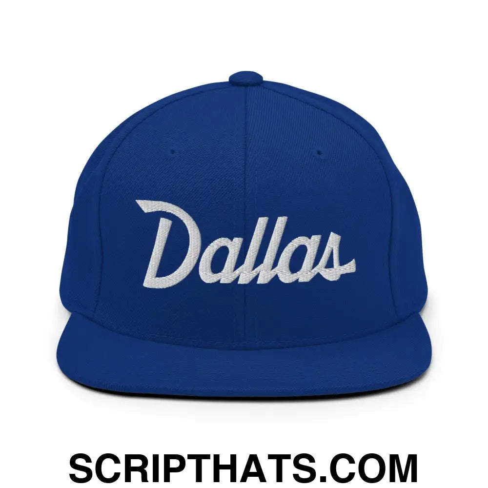 Dallas Script Snapback Hat Royal Blue