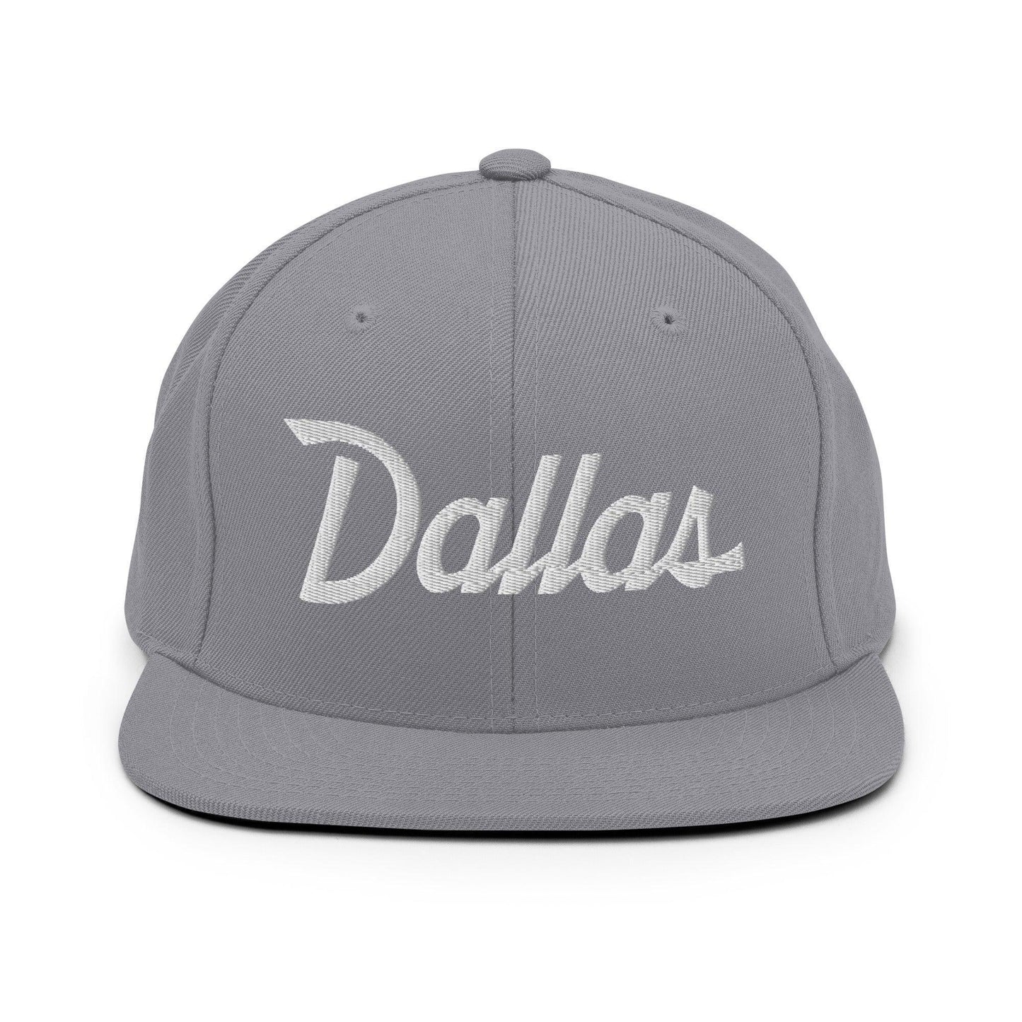 Dallas Script Snapback Hat Silver
