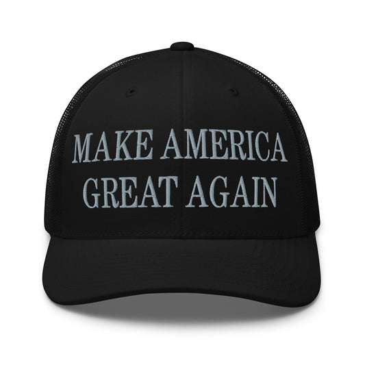 Dark MAGA Make America Great Again Embroidered Mesh Trucker Hat Default Title