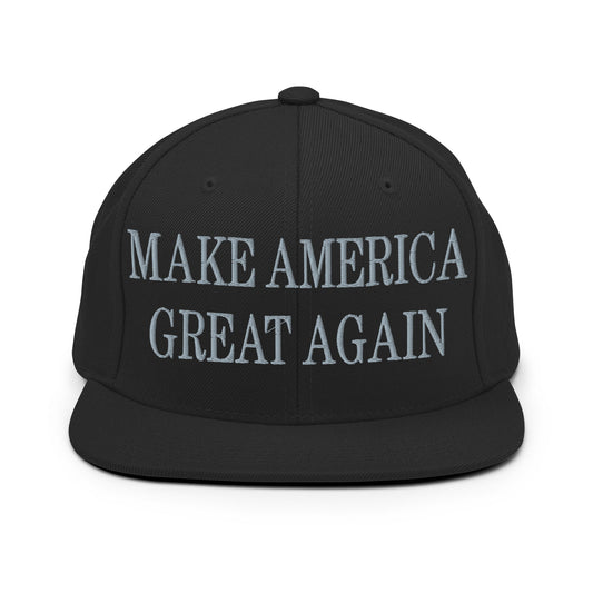 Dark MAGA Make America Great Again Flat Bill Brim Snapback Hat Default Title