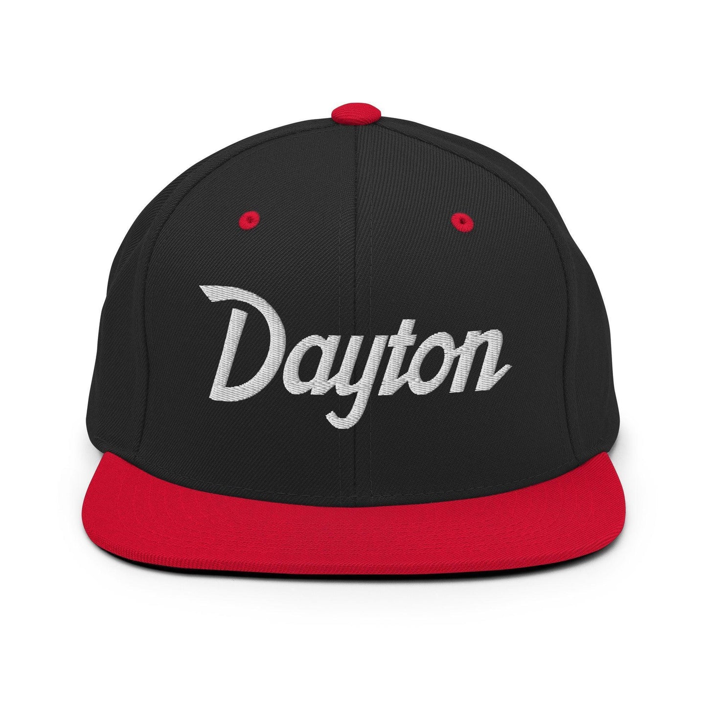 Dayton Script Snapback Hat Black Red