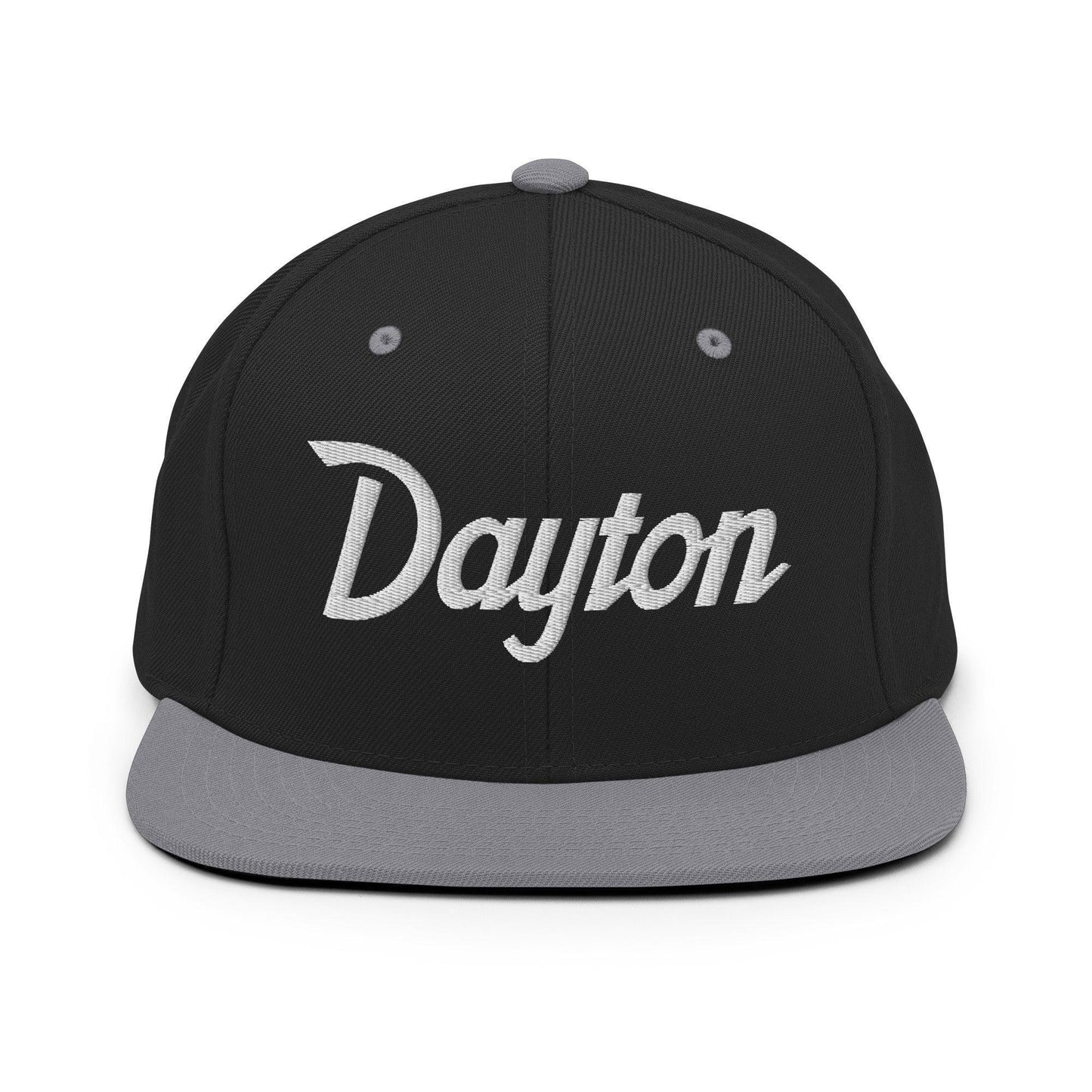 Dayton Script Snapback Hat Black Silver