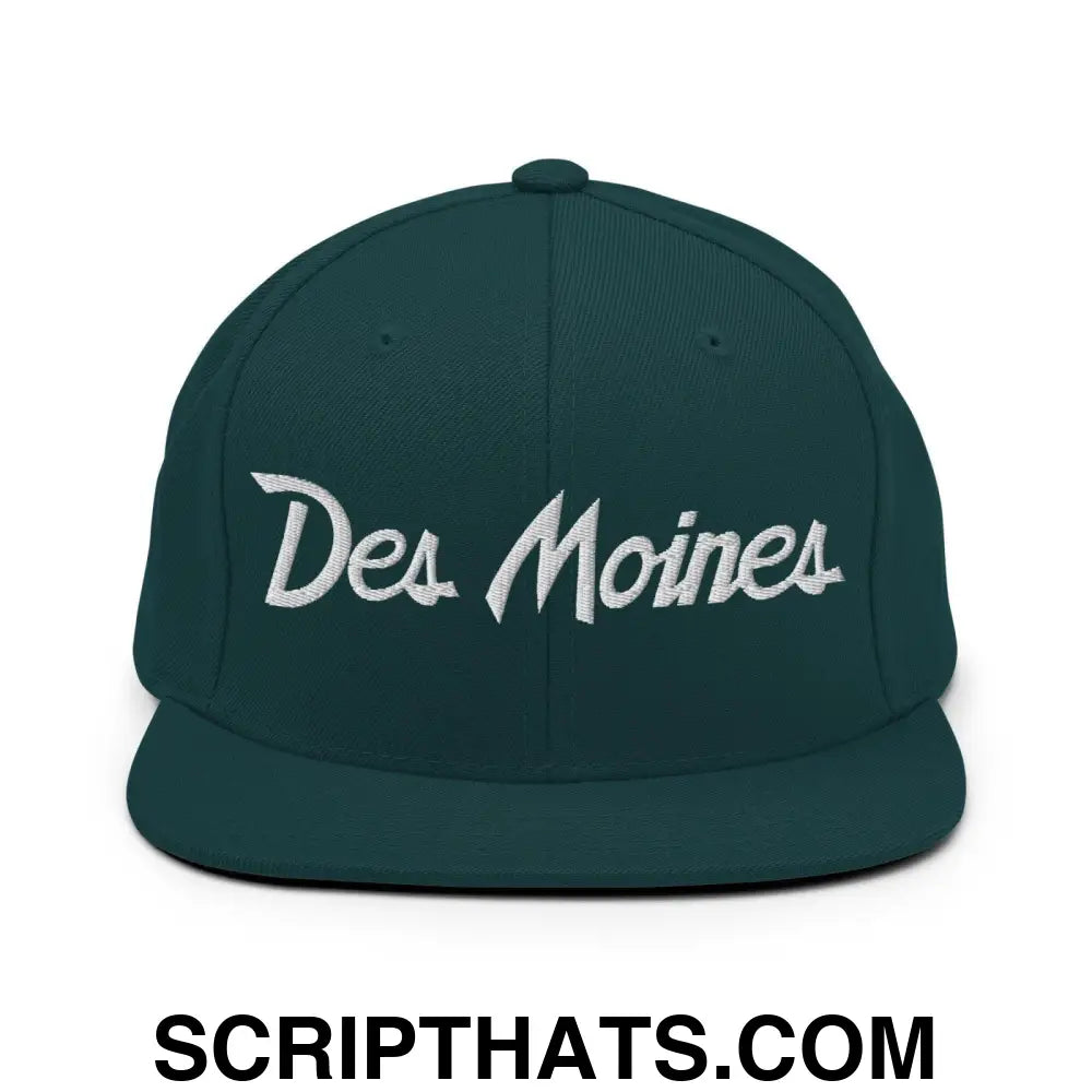 Des Moines Script Snapback Hat Spruce