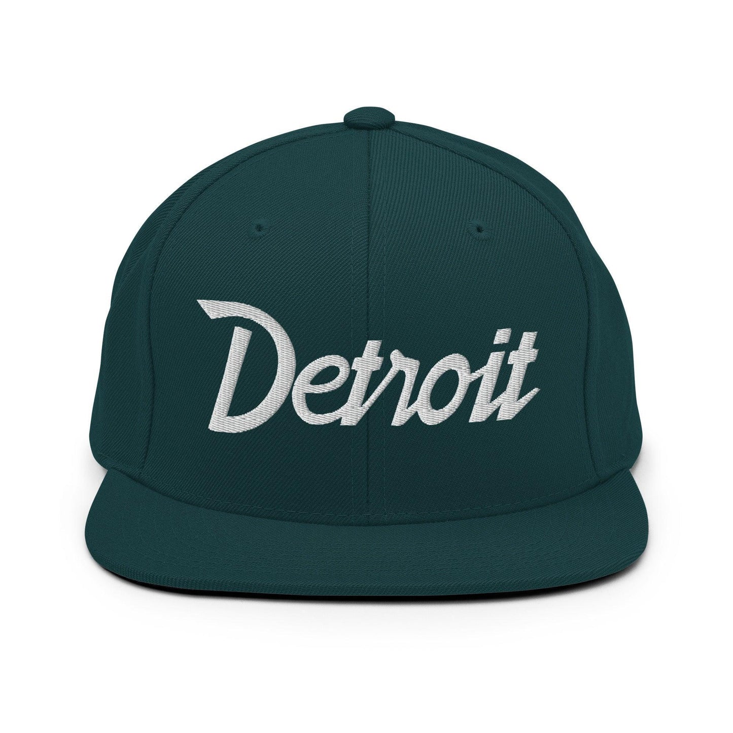 Detroit Script Snapback Hat Spruce