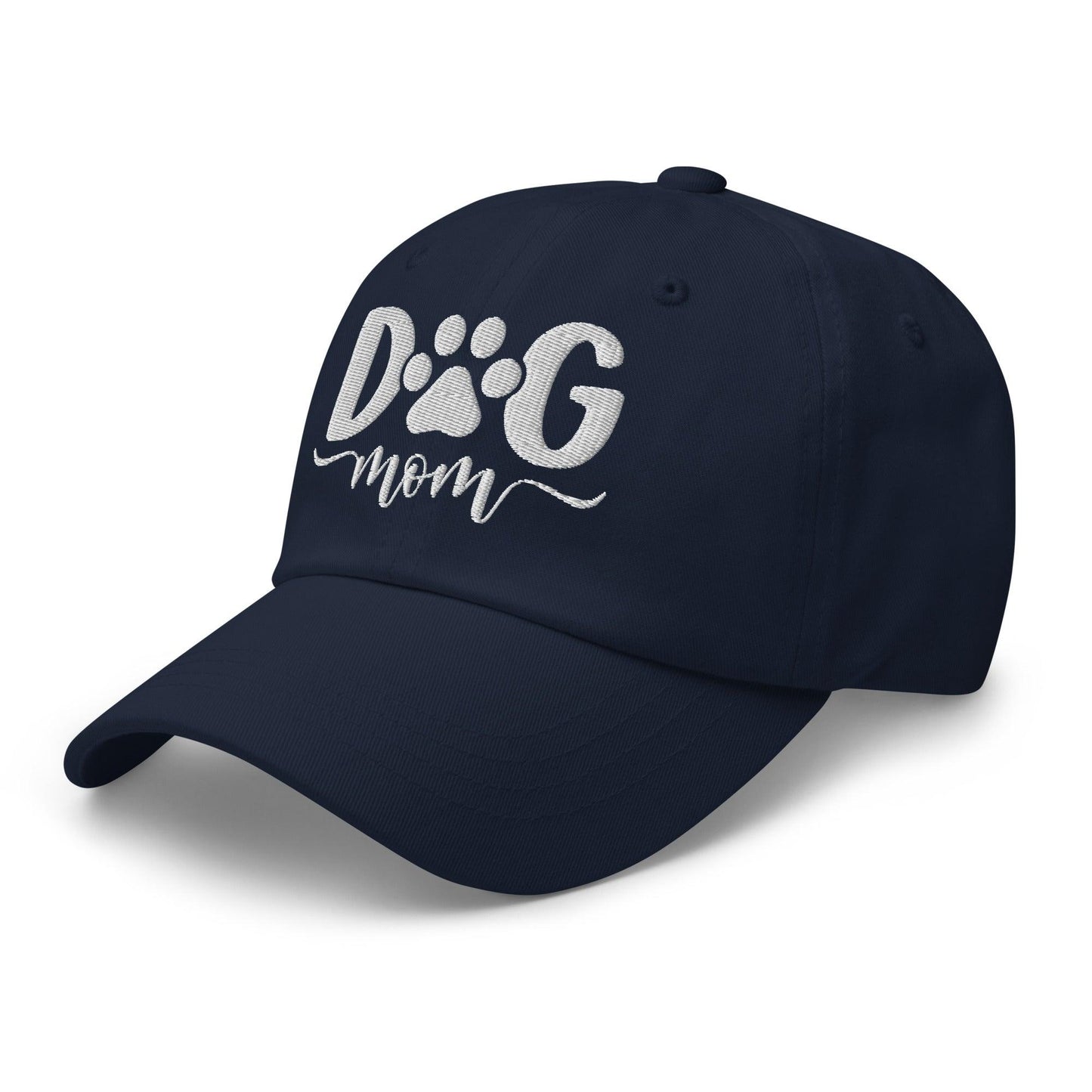 Dog Mom Embroidered Dad Hat Navy