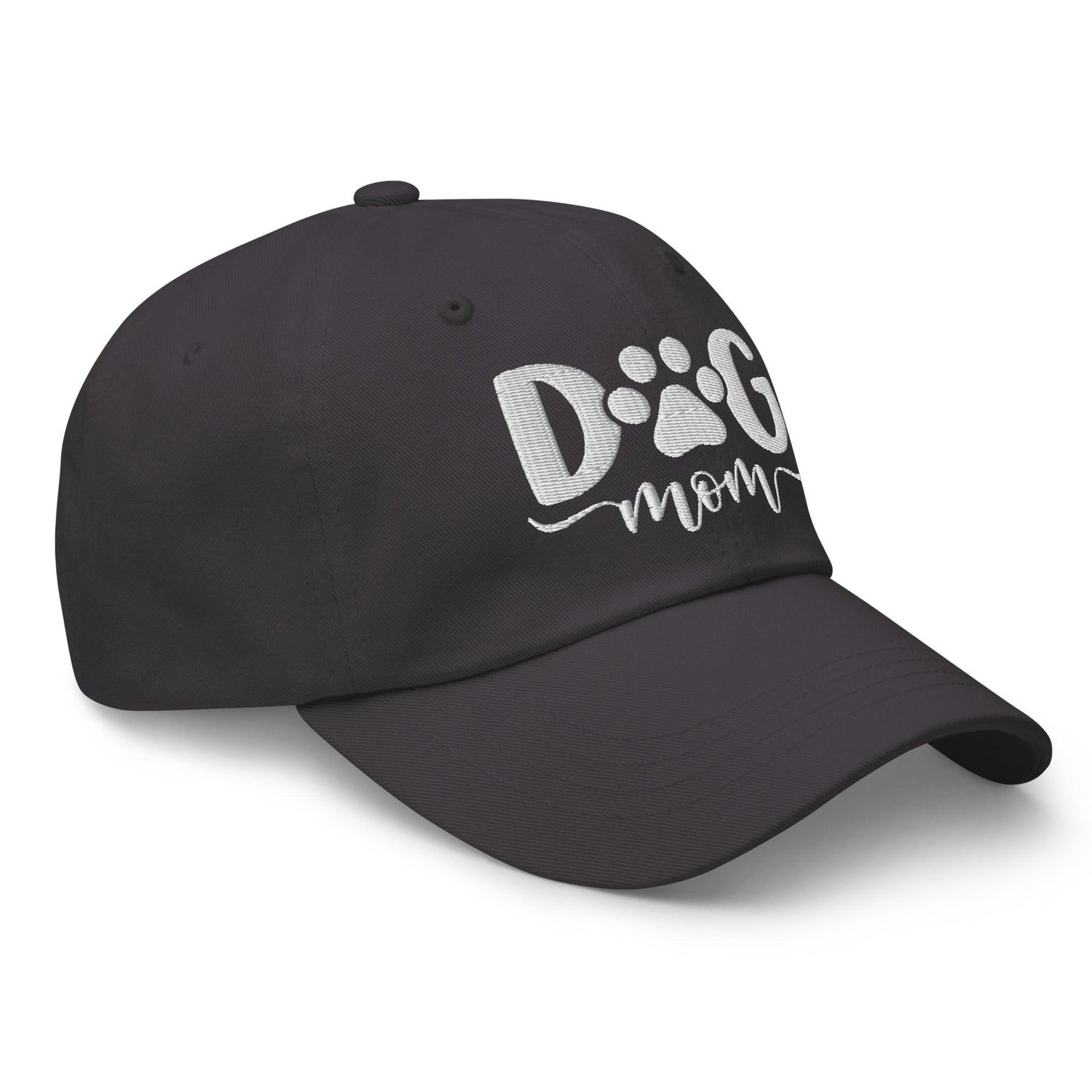 Dog Mom Embroidered Dad Hat Dark Grey