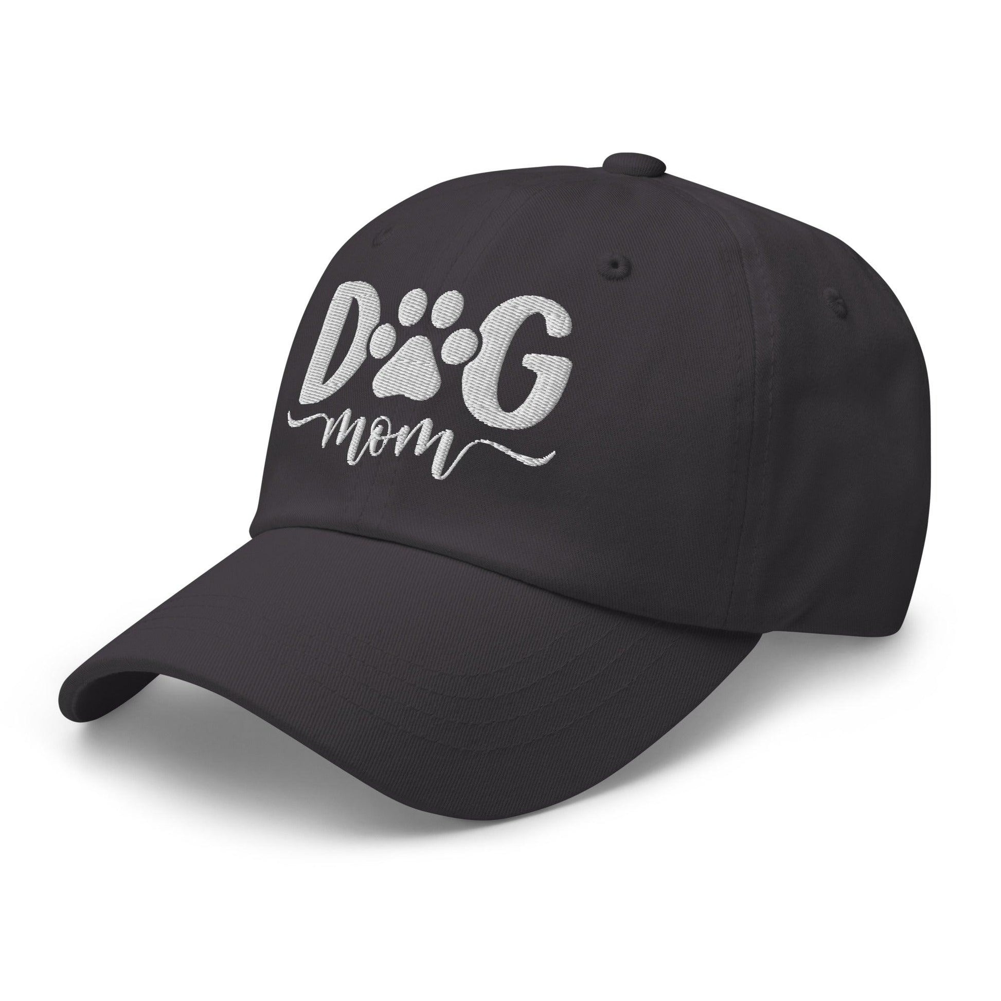 Dog Mom Embroidered Dad Hat Dark Grey