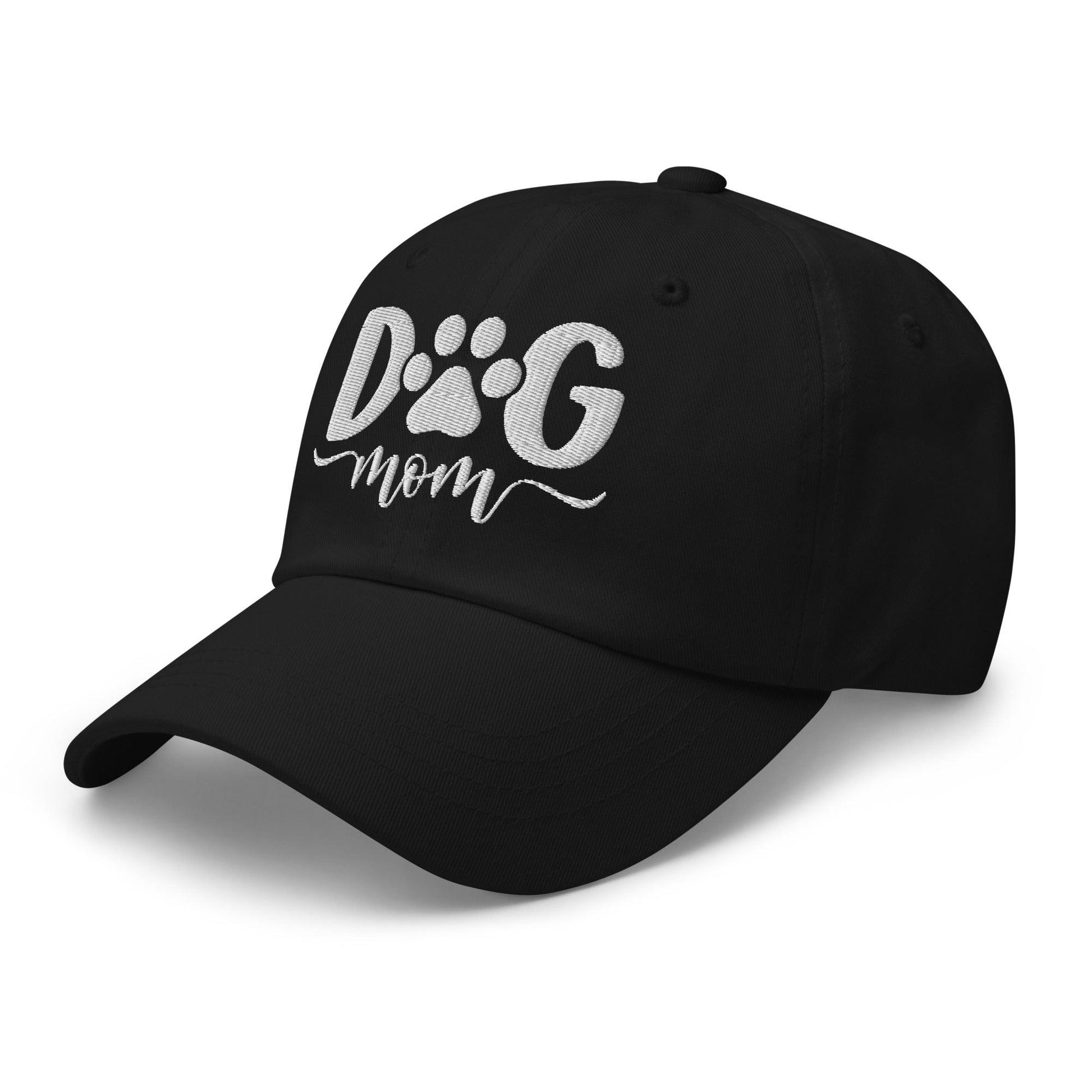 Dog Mom Embroidered Dad Hat Black