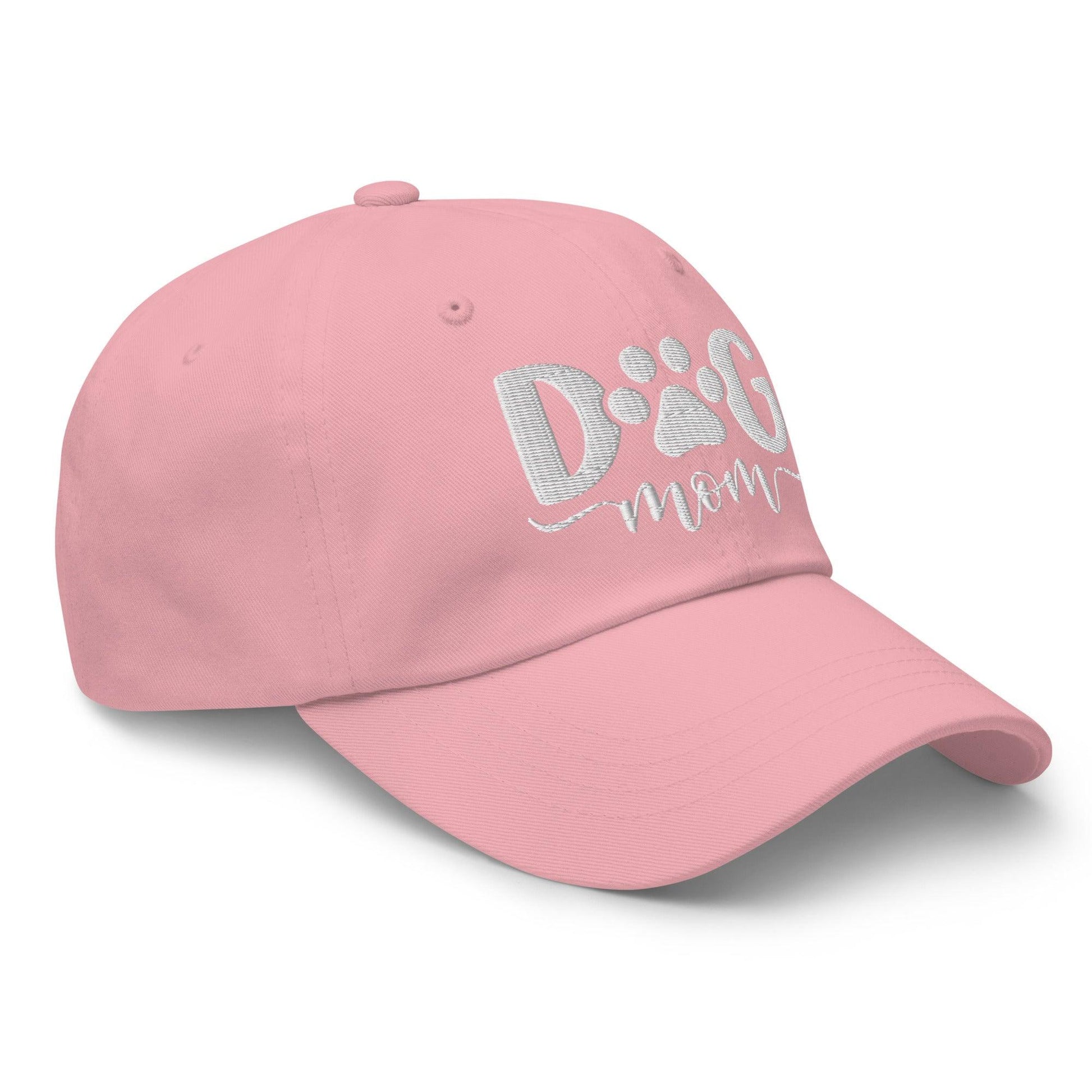 Dog Mom Embroidered Dad Hat Pink