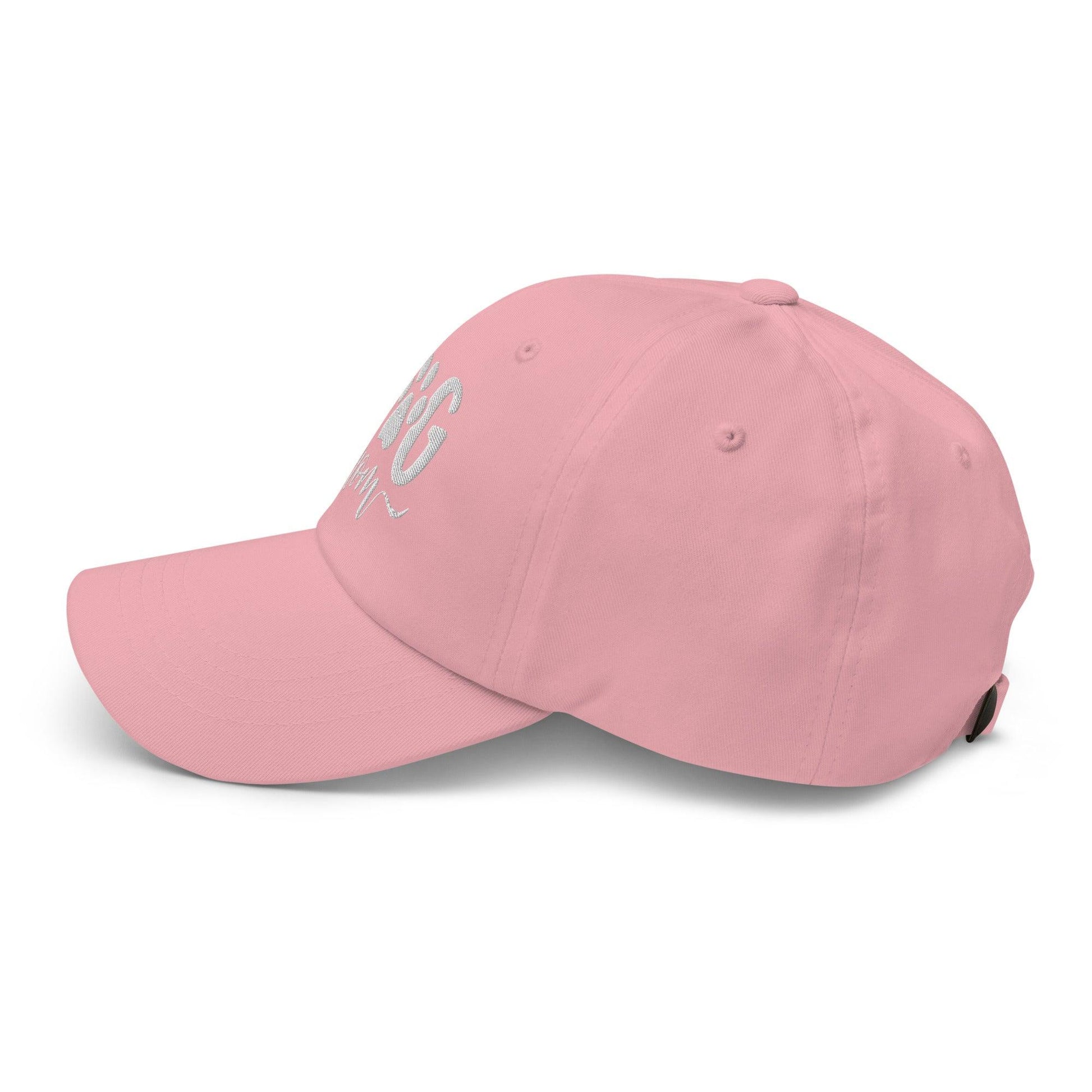 Dog Mom Embroidered Dad Hat Pink