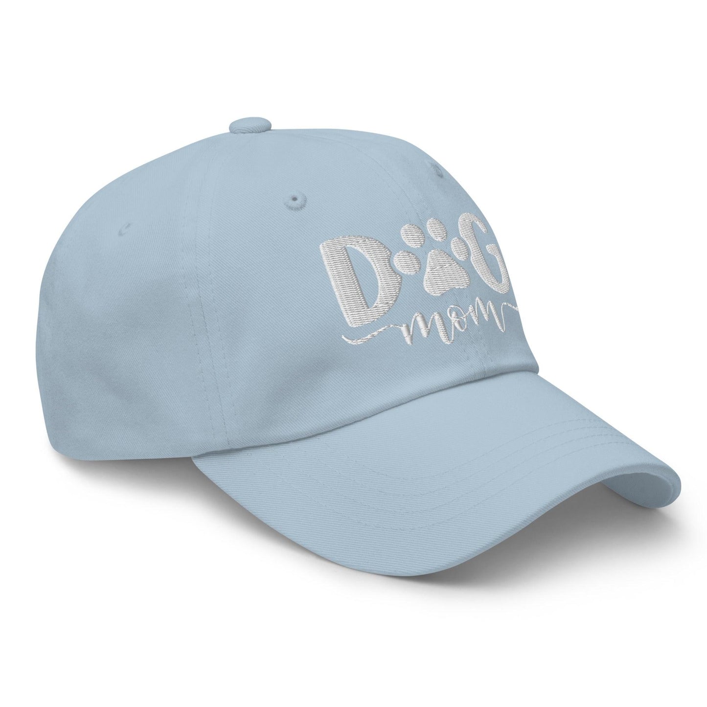 Dog Mom Embroidered Dad Hat Light Blue