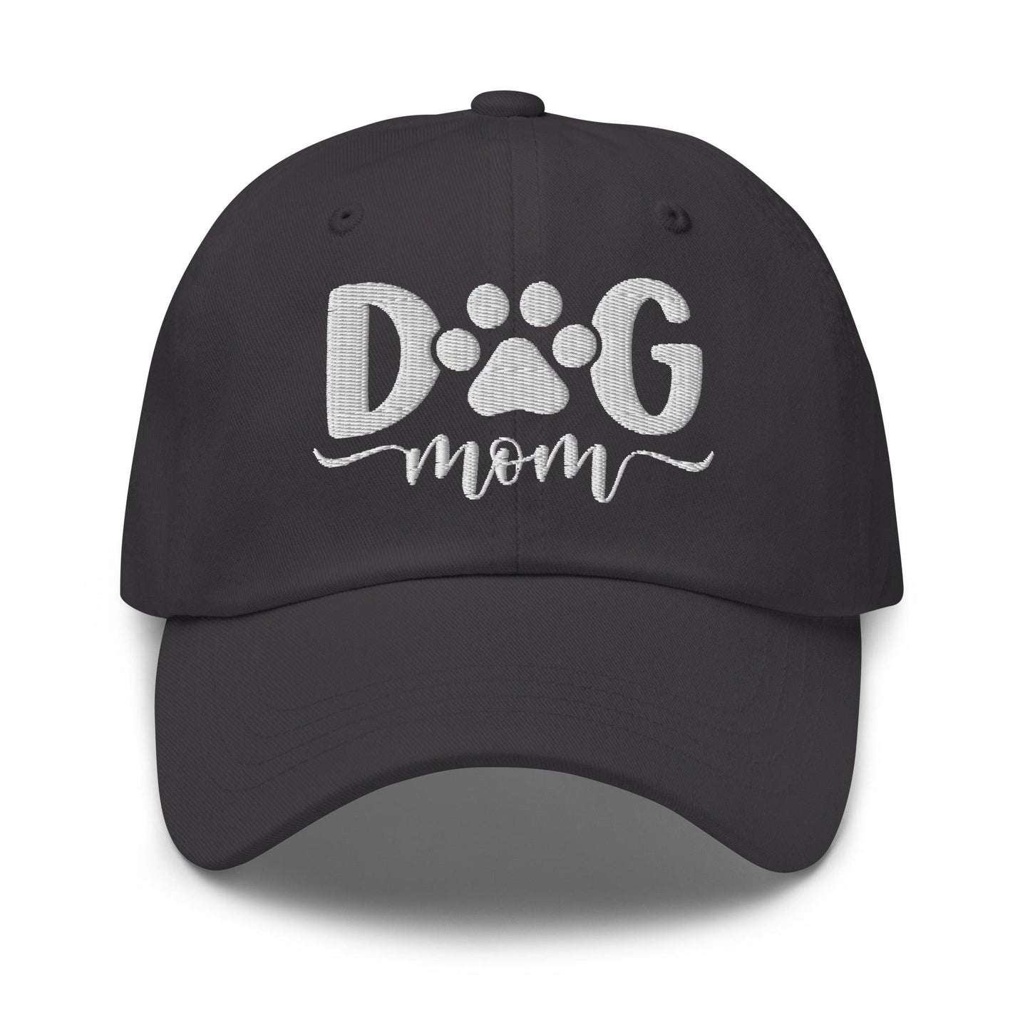 Dog Mom Embroidered Dad Hat Dark Grey