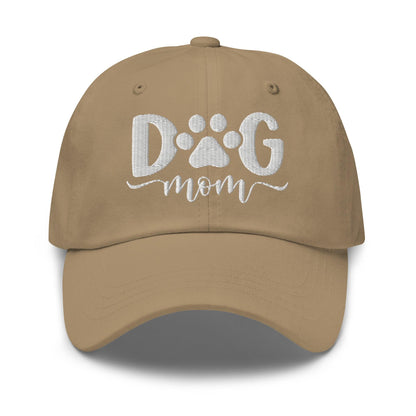 Dog Mom Embroidered Dad Hat Khaki