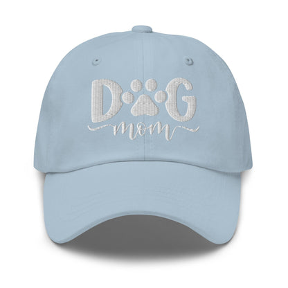 Dog Mom Embroidered Dad Hat Light Blue