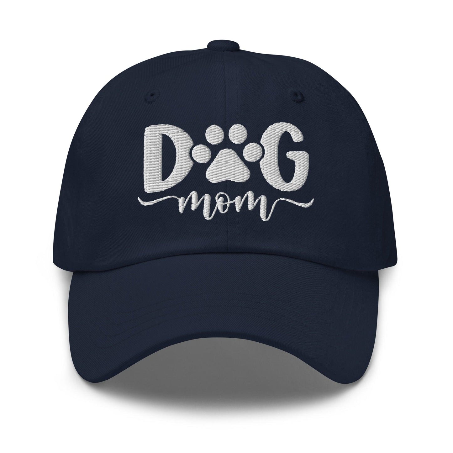 Dog Mom Embroidered Dad Hat Navy