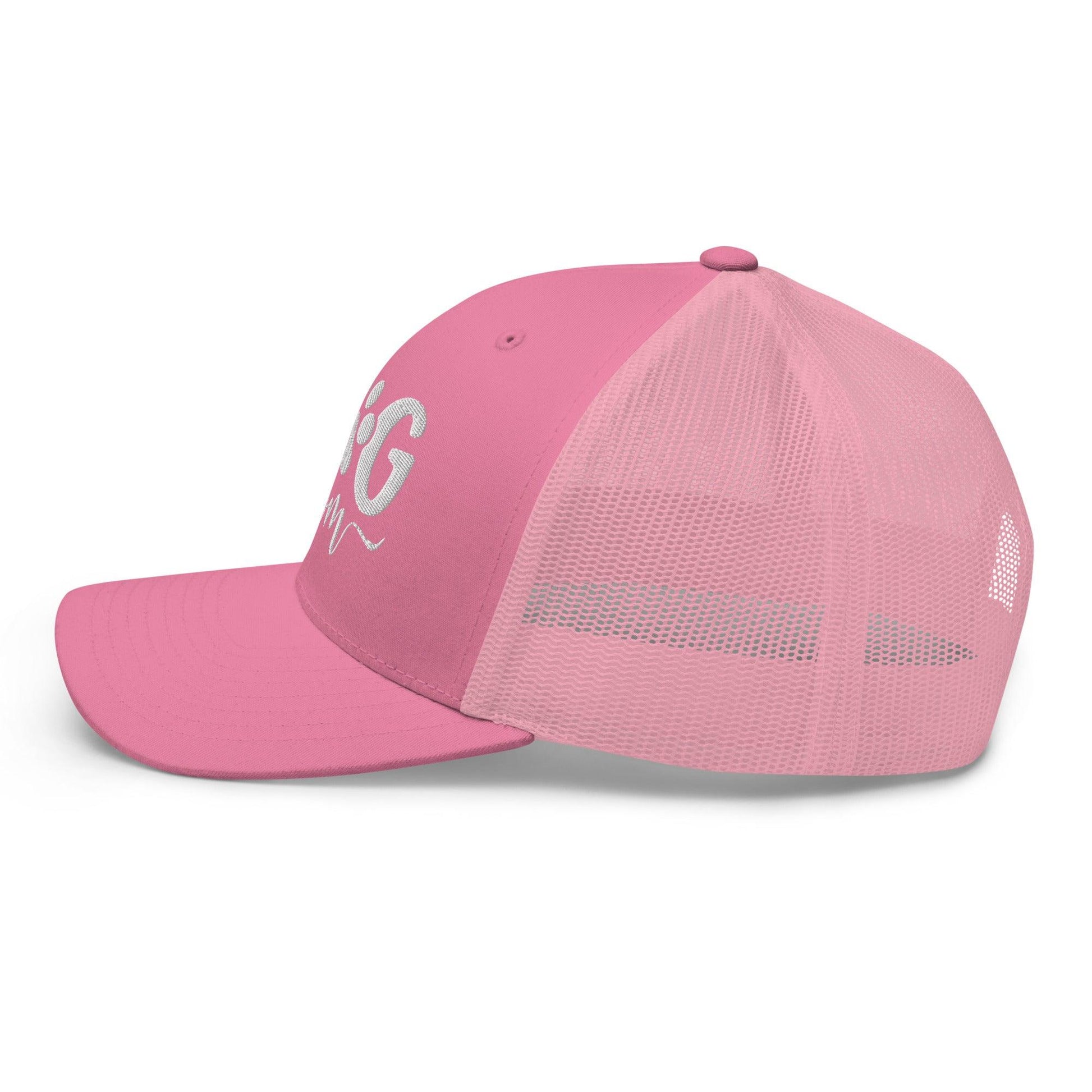 Dog Mom Embroidered Mesh Trucker Hat Pink