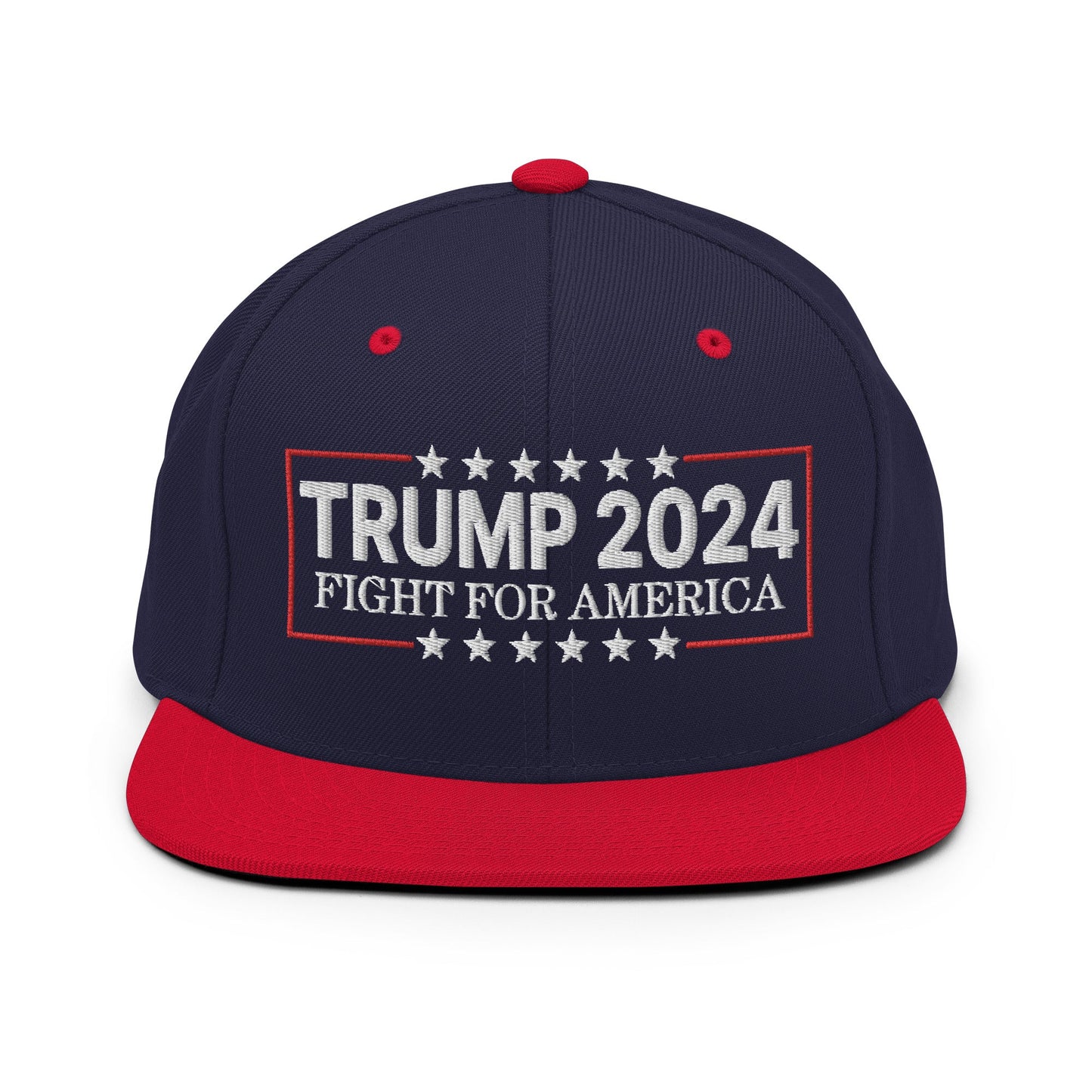 Donald Trump 2024 Fight For America Flat Bill Brim Snapback Hat Navy Red