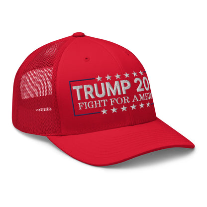 Donald Trump 2024 Fight For America Retro Trucker Hat Red