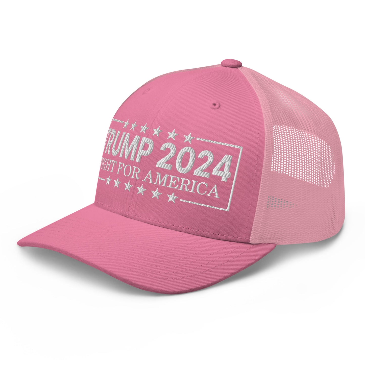 Donald Trump 2024 Fight For America Retro Trucker Hat Pink