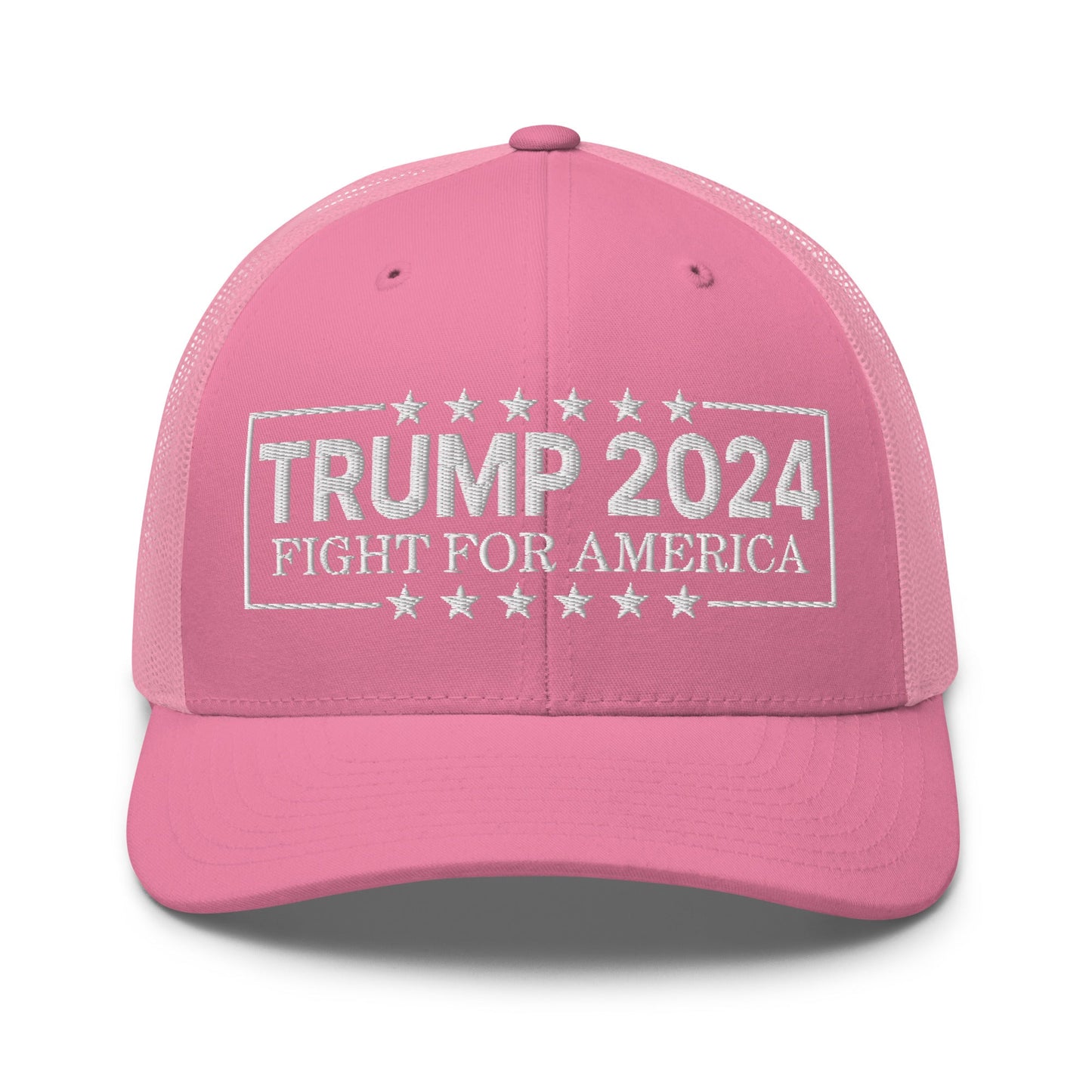 Donald Trump 2024 Fight For America Retro Trucker Hat Pink