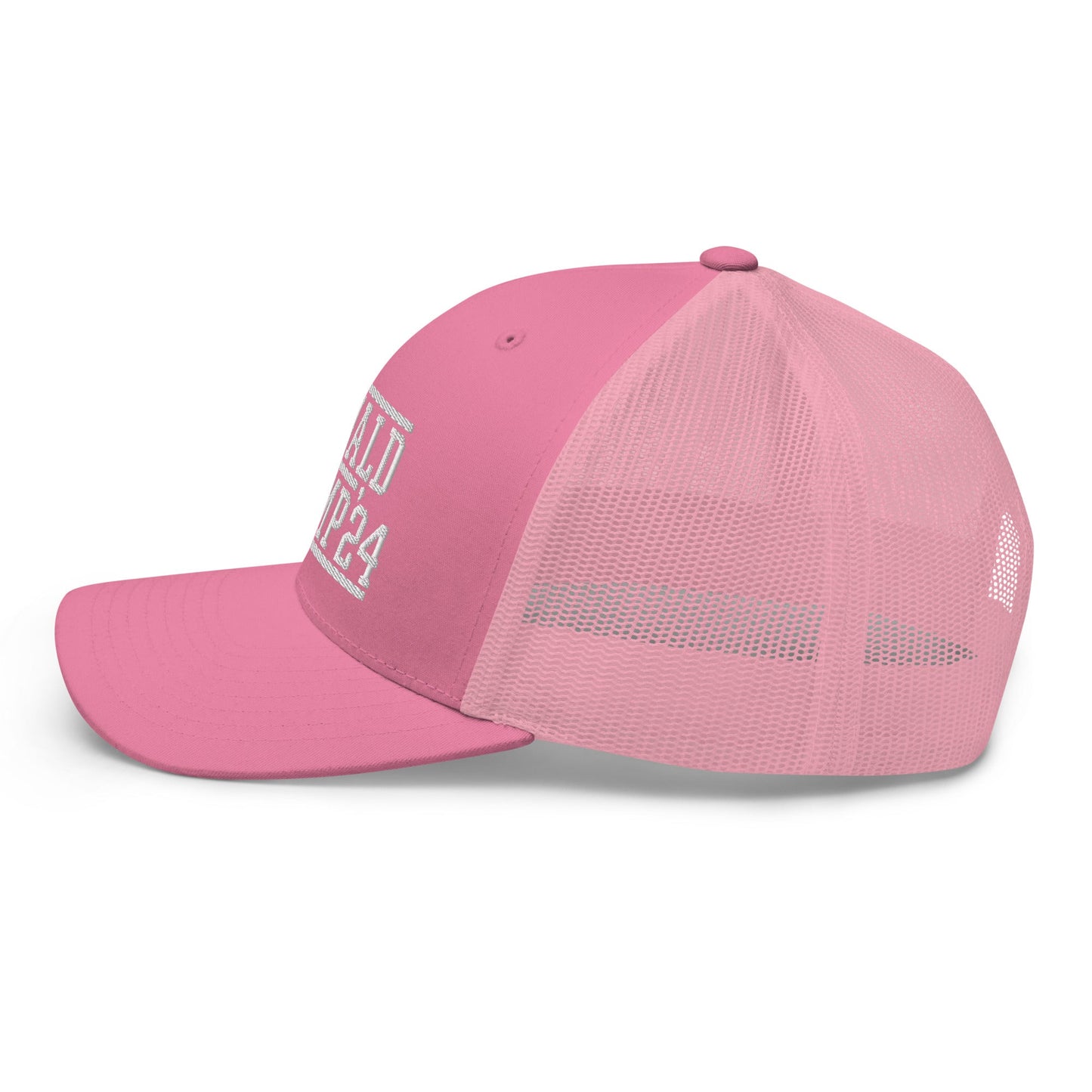 Donald Trump 2024 Snapback Trucker Hat Pink