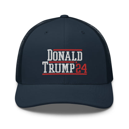 Donald Trump 2024 Snapback Trucker Hat Navy