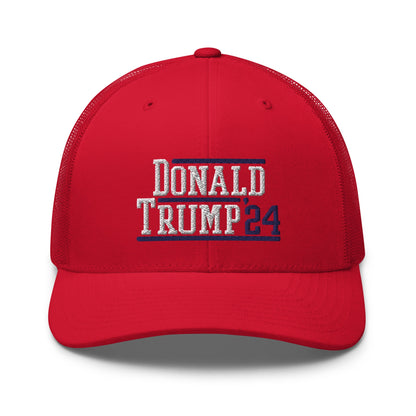 Donald Trump 2024 Snapback Trucker Hat Red