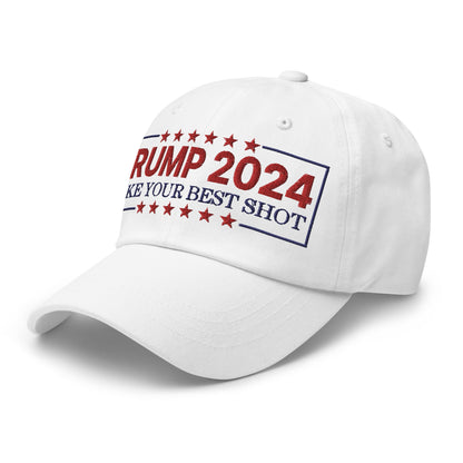 Donald Trump 2024 Take Your Best Shot Dad Hat White