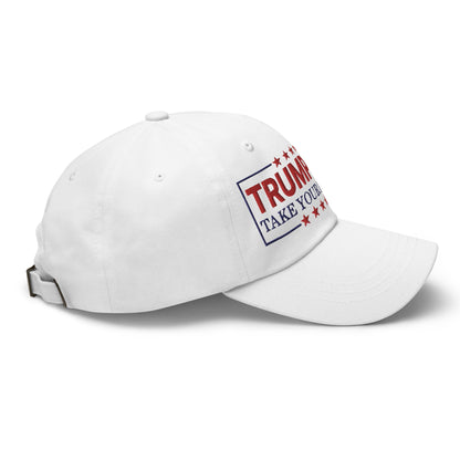 Donald Trump 2024 Take Your Best Shot Dad Hat White