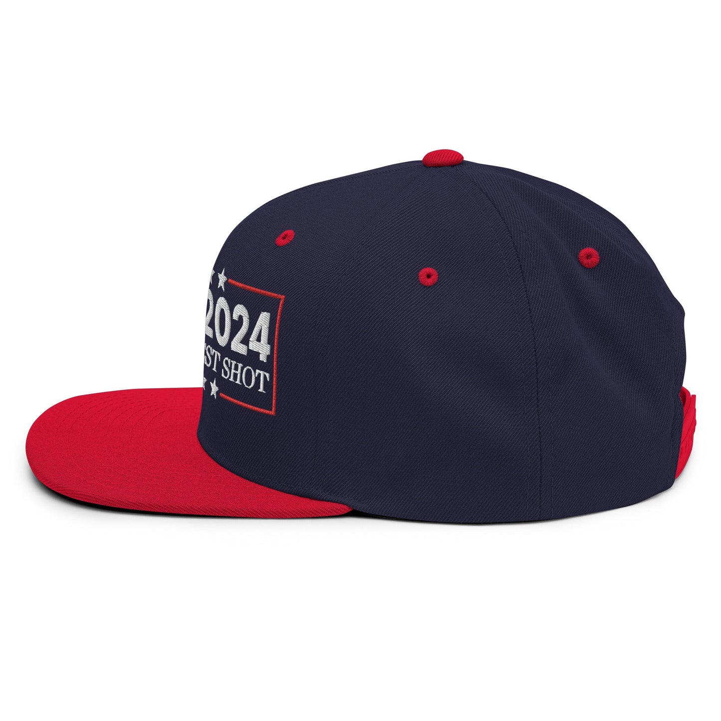 Donald Trump 2024 Take Your Best Shot Flat Bill Brim Snapback Hat Navy Red