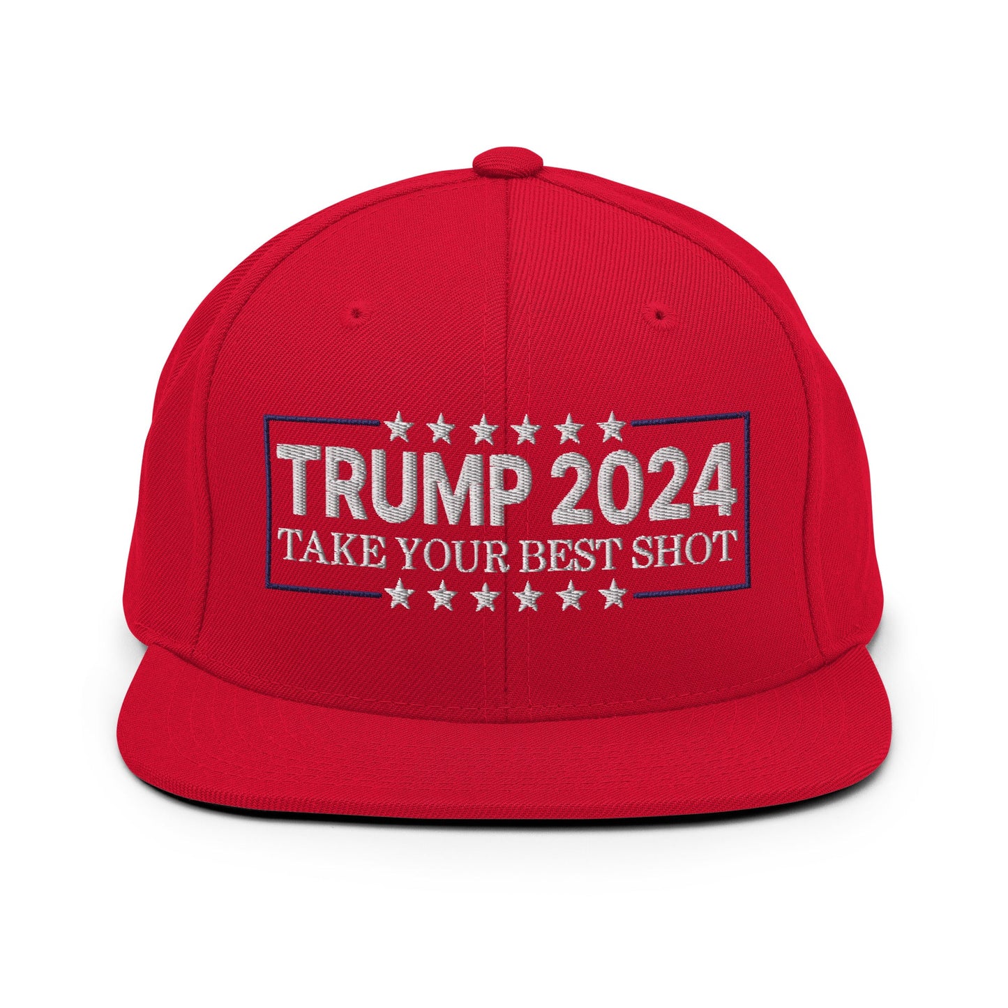 Donald Trump 2024 Take Your Best Shot Flat Bill Brim Snapback Hat Red